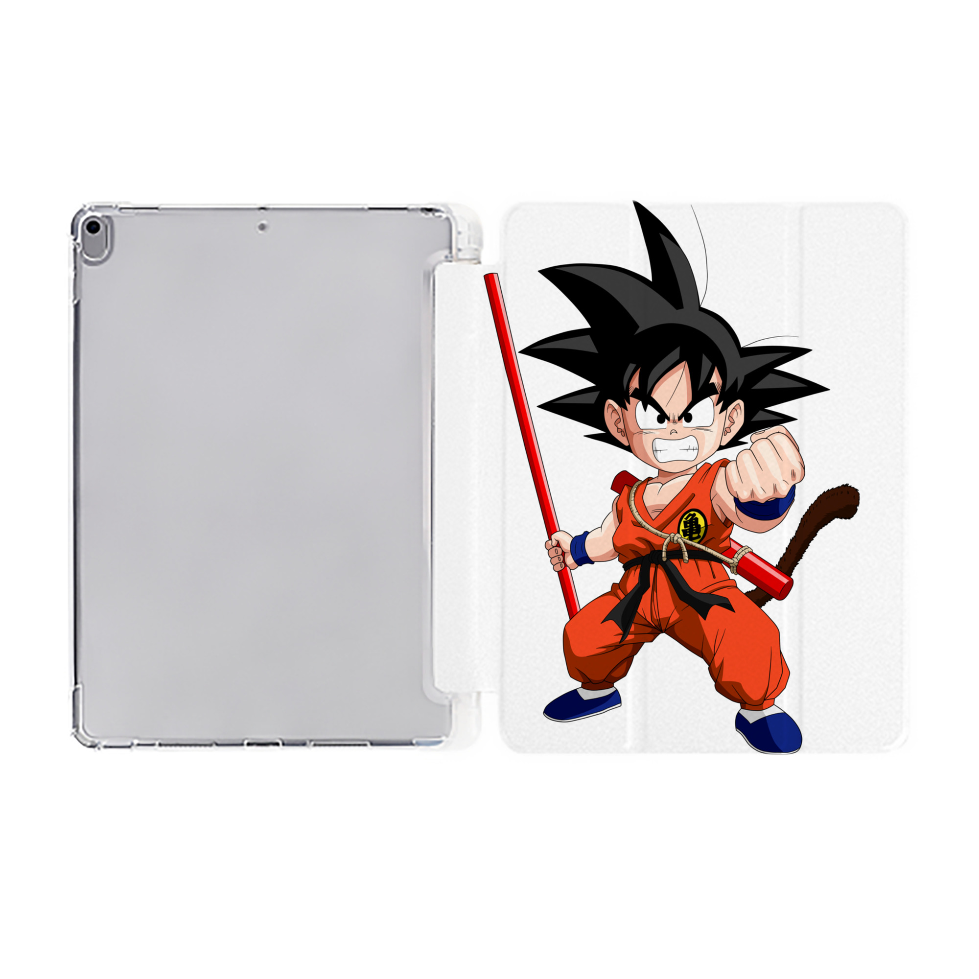 （画像用） ドラゴンボール 孫悟空（そん ごくう）Son Goku カカロット DRAGON BALL Kakarotto IPad ケース ペン収納付き 三つ折りスタンド PUレザー×シリコン 対応機種9.5/10.5/10.9インチ